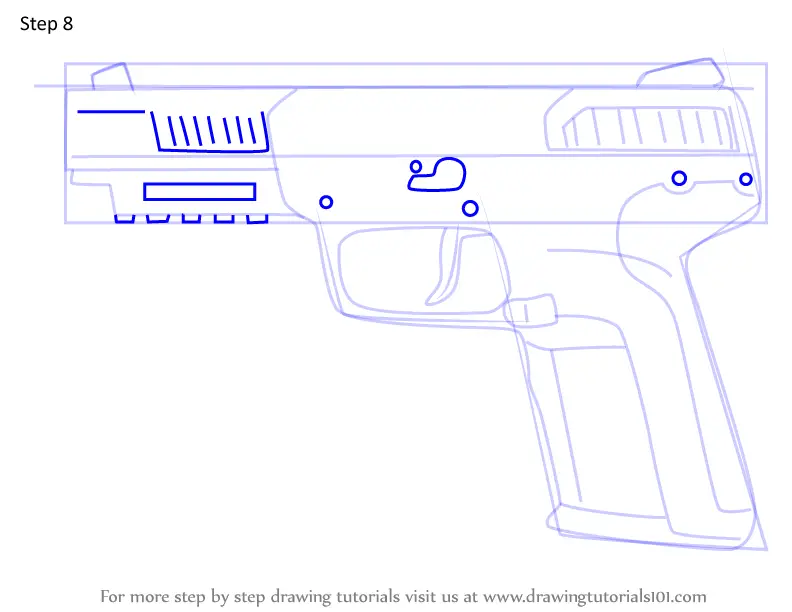 Learn How to Draw 5.7 USG Pistol from Rainbow Six Siege (Rainbow Six ...