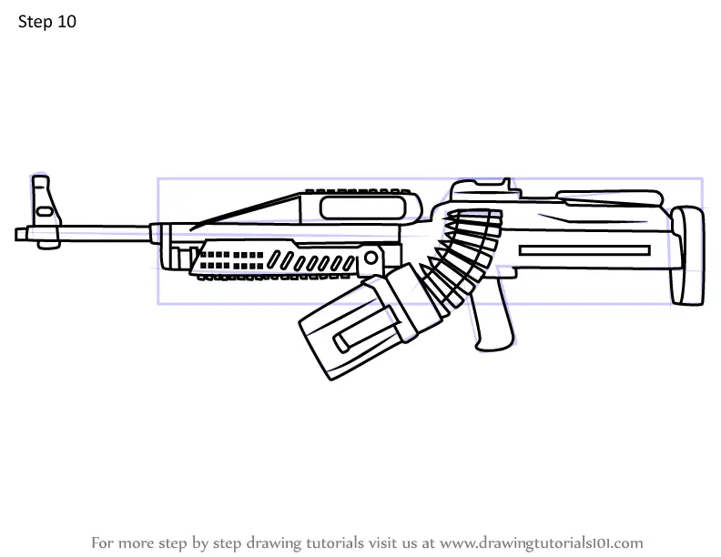 Step By Step How To Draw 6p41 Lmg From Rainbow Six Siege 