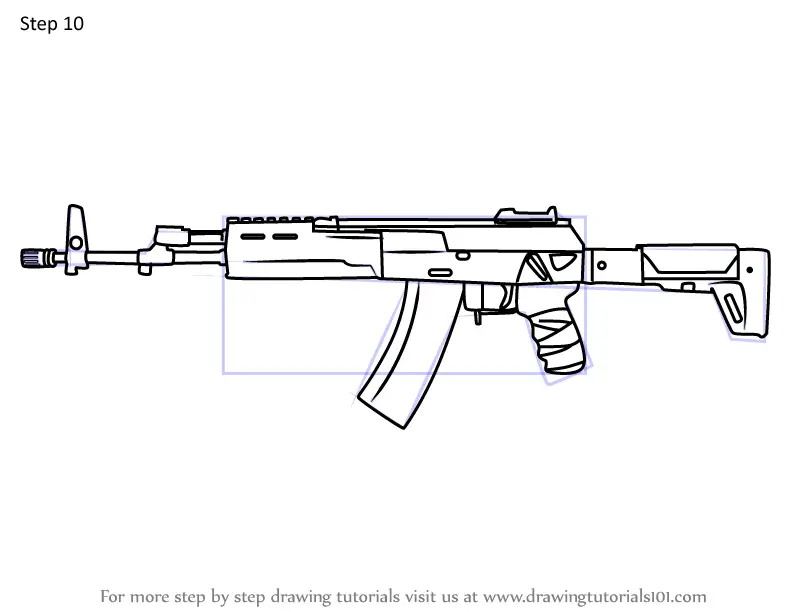 Learn How to Draw AK-12 Assault Rifle from Rainbow Six Siege (Rainbow ...