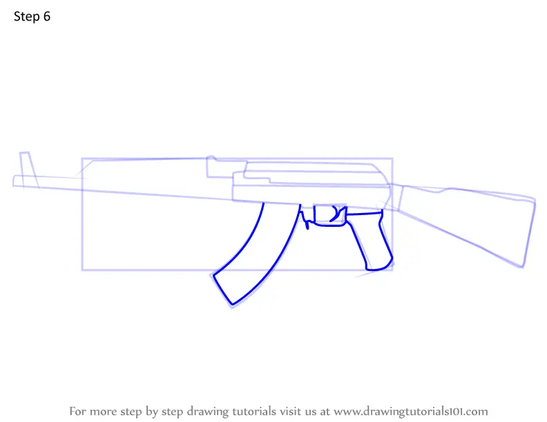 Learn How to Draw AK-47 Assault Rifle from Rainbow Six ...