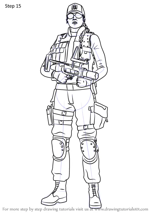 Step by Step How to Draw How to Draw Ash from Rainbow Six ...