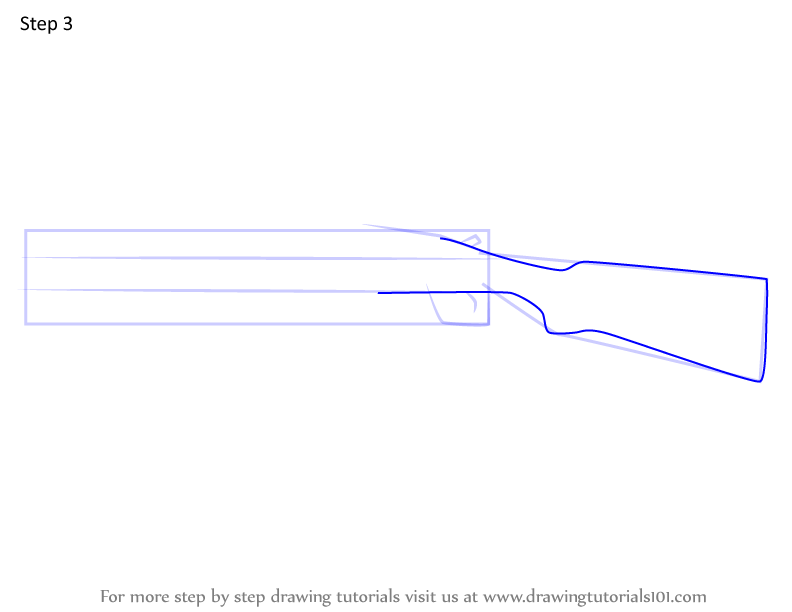 Step by Step How to Draw BOSG.12.2 Shotgun from Rainbow Six Siege ...