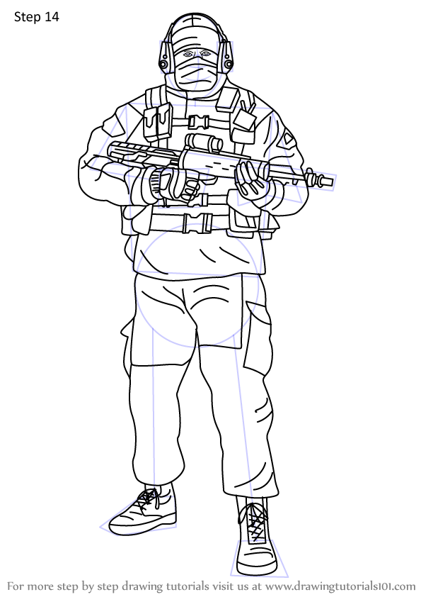 Learn How to Draw Glaz from Rainbow Six Siege (Rainbow Six Siege) Step ...