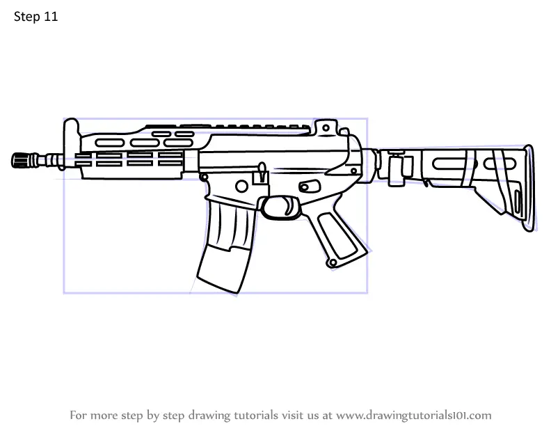 Learn How to Draw K1A SMG from Rainbow Six Siege (Rainbow Six Siege ...