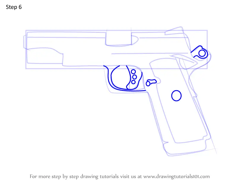 Learn How to Draw M45 MEUSOC Handgun from Rainbow Six Siege (Rainbow