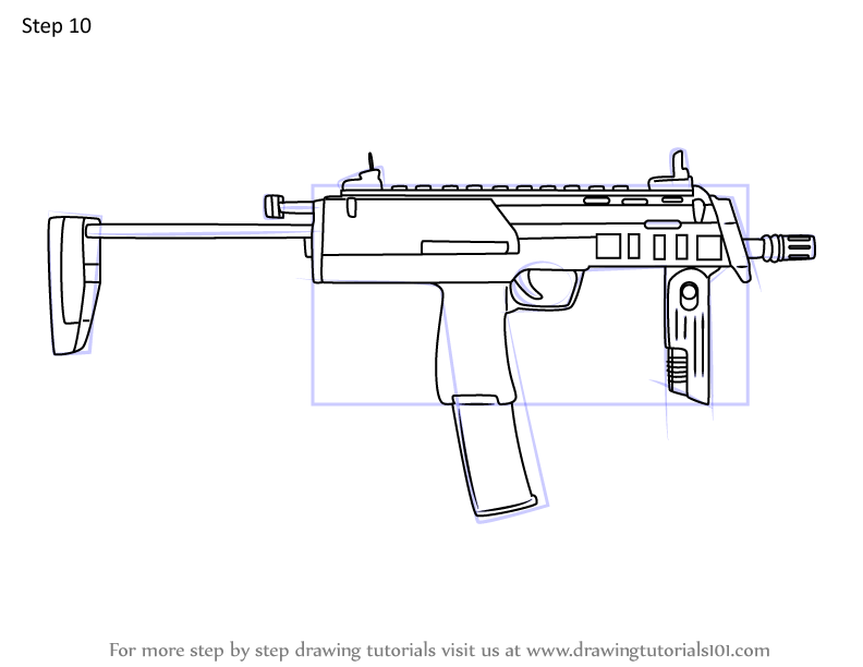 Learn How to Draw MP7 SMG from Rainbow Six Siege (Rainbow Six Siege