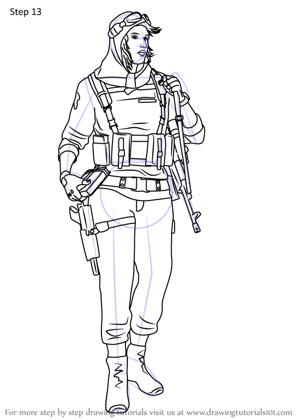 Learn How to Draw Nomad from Rainbow Six Siege (Rainbow Six Siege) Step ...