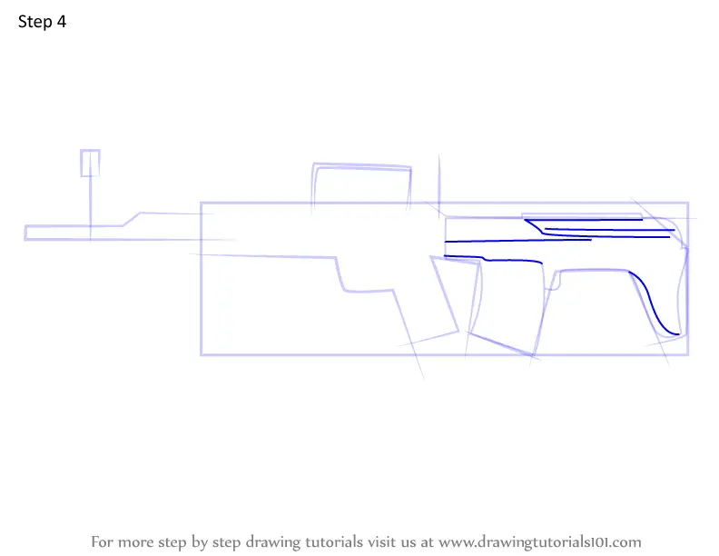 Step by Step How to Draw OTs-03 MR from Rainbow Six Siege ...