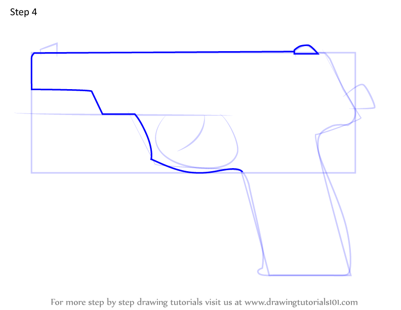 Step by Step How to Draw Q-929 Pistol from Rainbow Six Siege ...