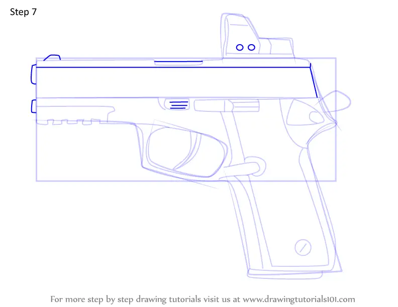 Step by Step How to Draw RG15 Handgun from Rainbow Six Siege ...