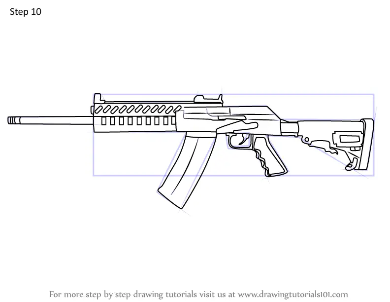 Step by Step How to Draw SASG-12 Shotgun from Rainbow Six Siege ...