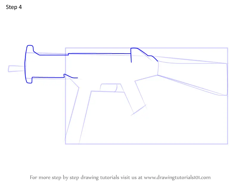 Step By Step How To Draw UMP45 SMG From Rainbow Six Siege ...