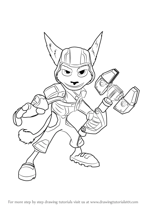 14. How to Draw Ratchet from Ratchet and Clank. 