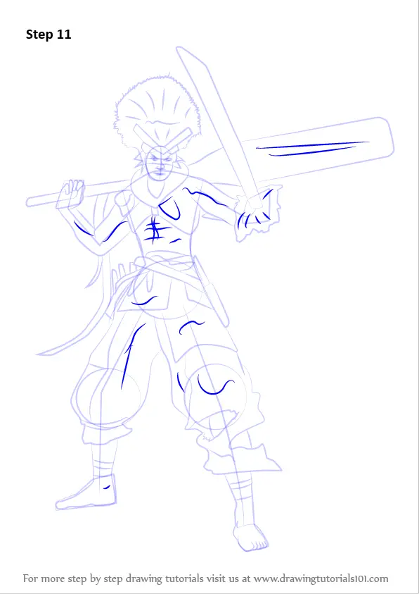 Step by Step How to Draw Miyamoto Musashi from Sengoku BASARA ...