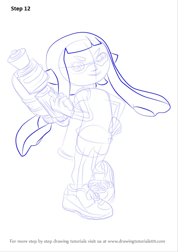 Learn How to Draw Inkling Female from Splatoon (Splatoon) Step by Step