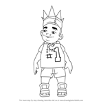 How to Draw King from Subway Surfers