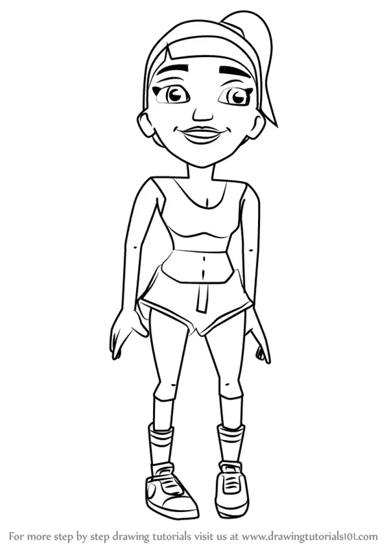 How to Draw Tasha from Subway Surfers. 