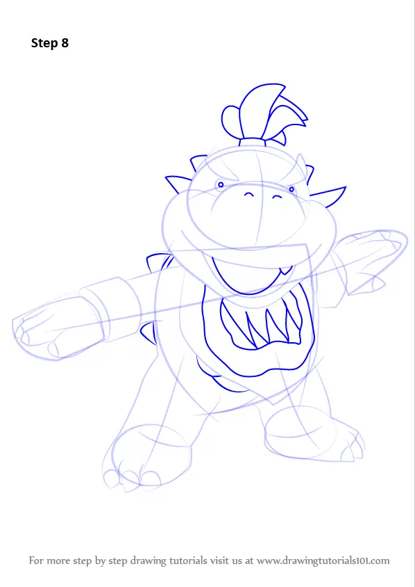 Learn How To Draw Bowser Jr From Super Mario Super Mario Step By Step Drawing Tutorials 