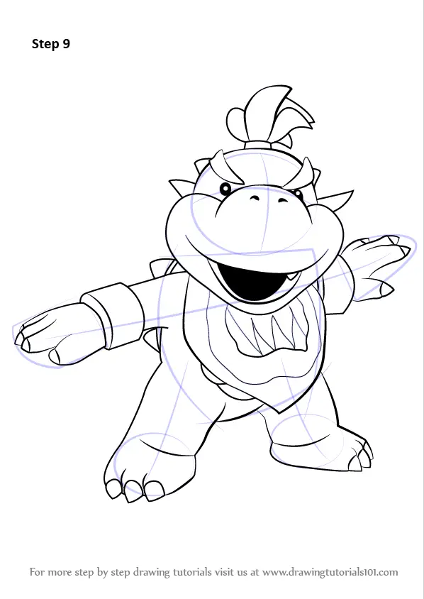 Step by Step How to Draw Bowser Jr. from Super Mario