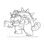 How to Draw Bowser from Super Mario