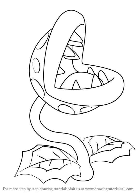 Learn How to Draw Piranha Plant from Super Mario (Super Mario) Step by