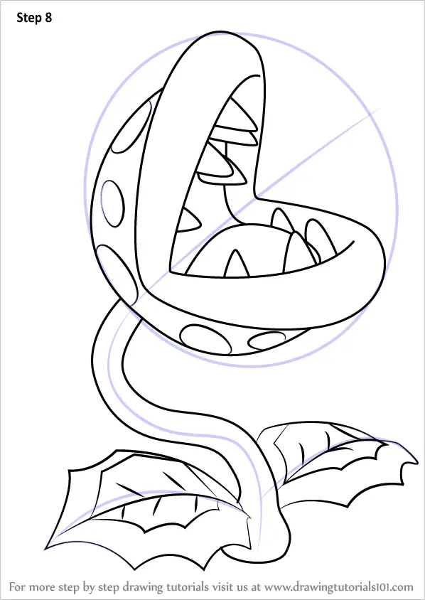 Learn How to Draw Piranha Plant from Super Mario (Super Mario) Step by