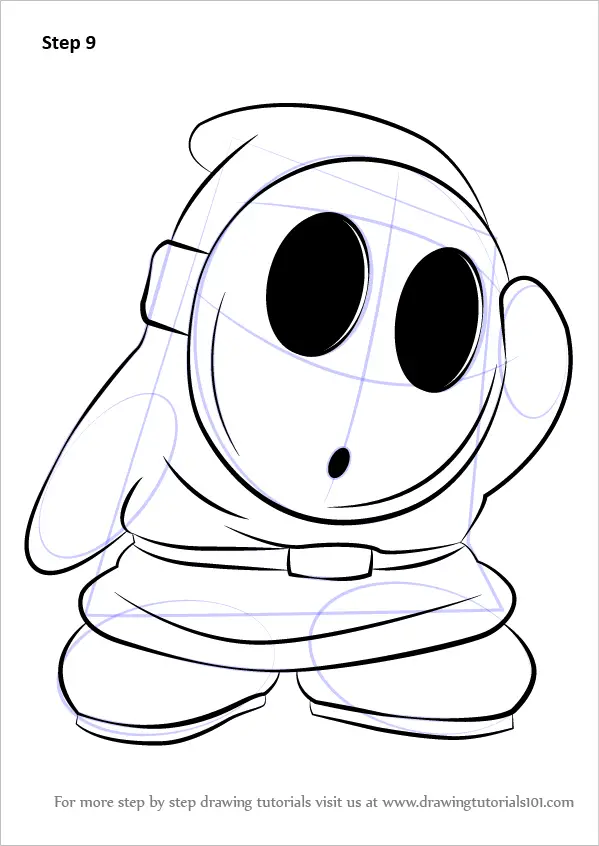 Learn How to Draw Shy Guy from Super Mario (Super Mario) Step by Step