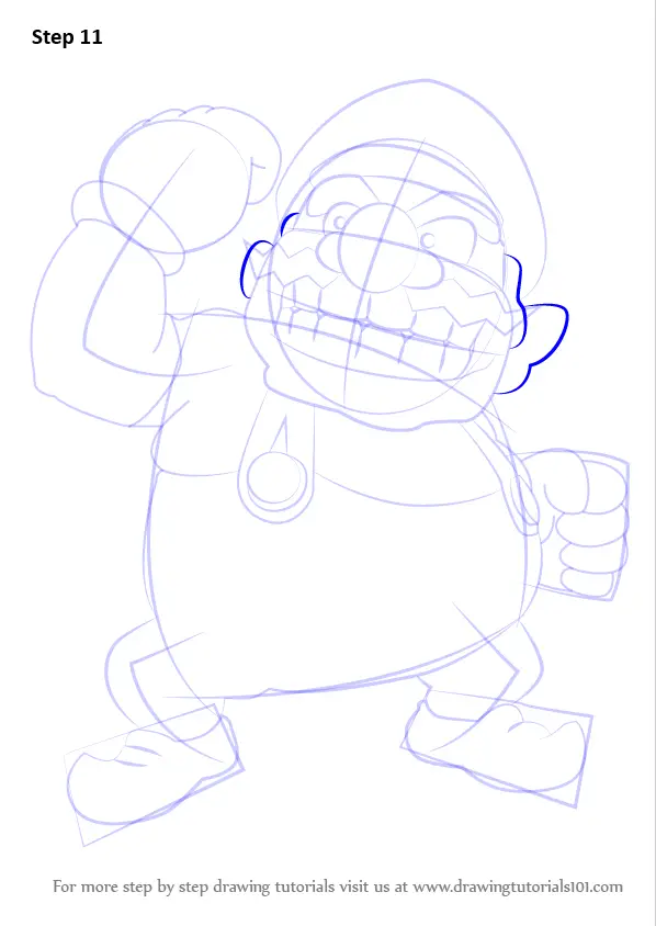 Step by Step How to Draw Wario from Super Mario