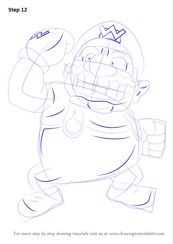 Learn How to Draw Wario from Super Mario (Super Mario) Step by Step