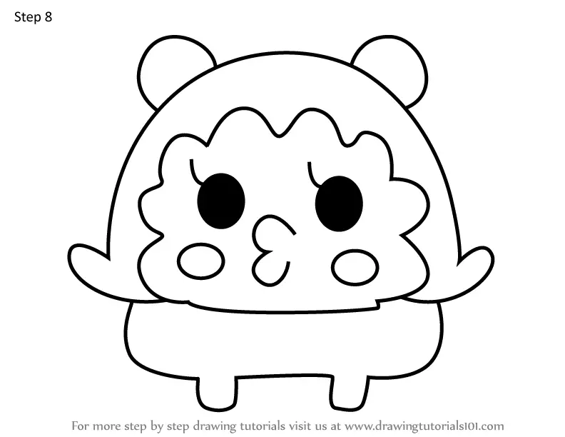 Step by Step How to Draw Mimitamatchi from Tamagotchi ...