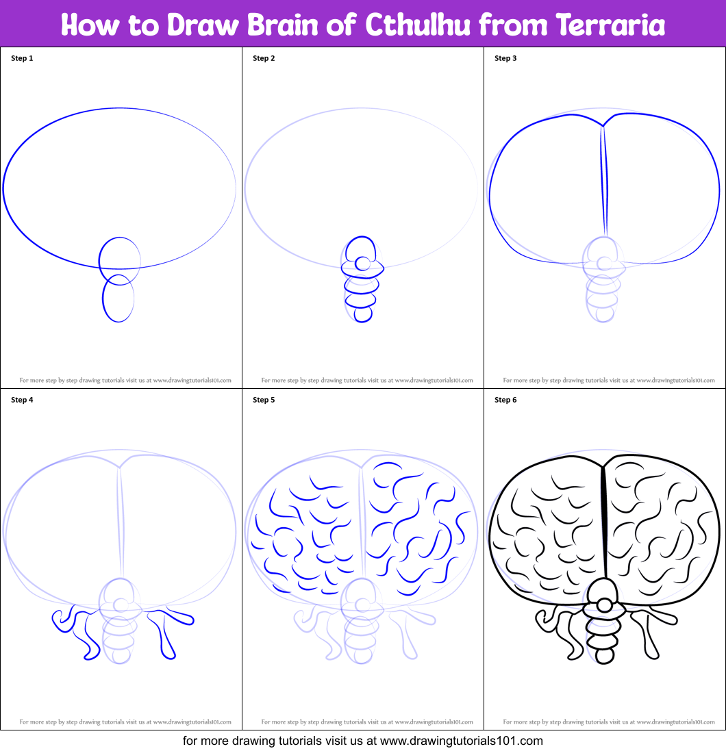 How to Draw Brain of Cthulhu from Terraria printable step by step ...