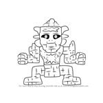How to Draw Golem from Terraria