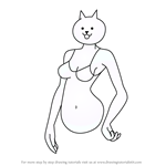 How to Draw Actress Cat from The Battle Cats
