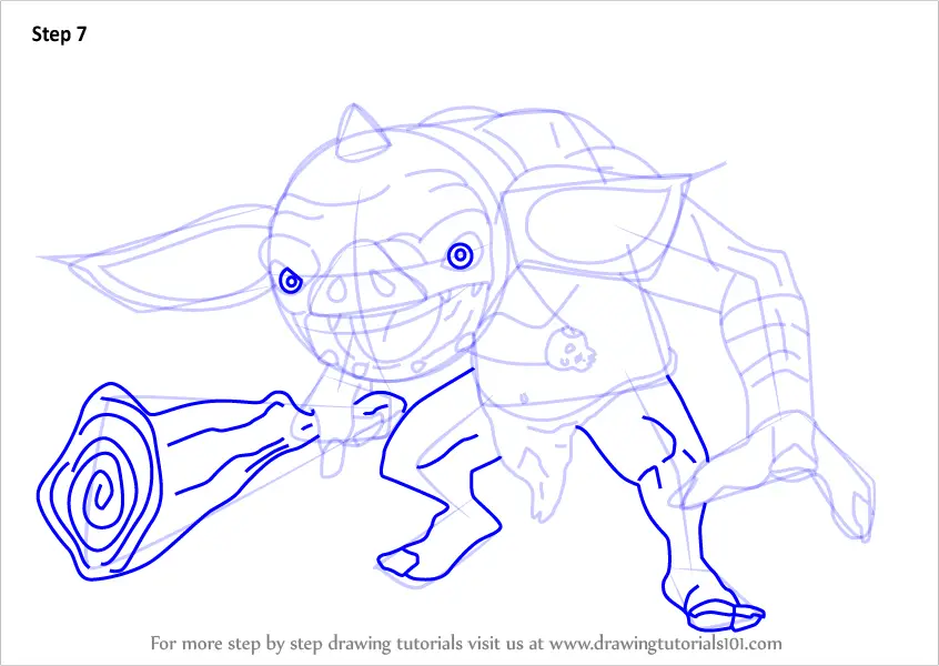 Step by Step How to Draw Bokoblin from The Legend of Zelda Breath of