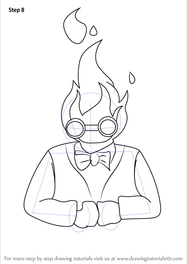 Step By Step How To Draw Grillby From Undertale