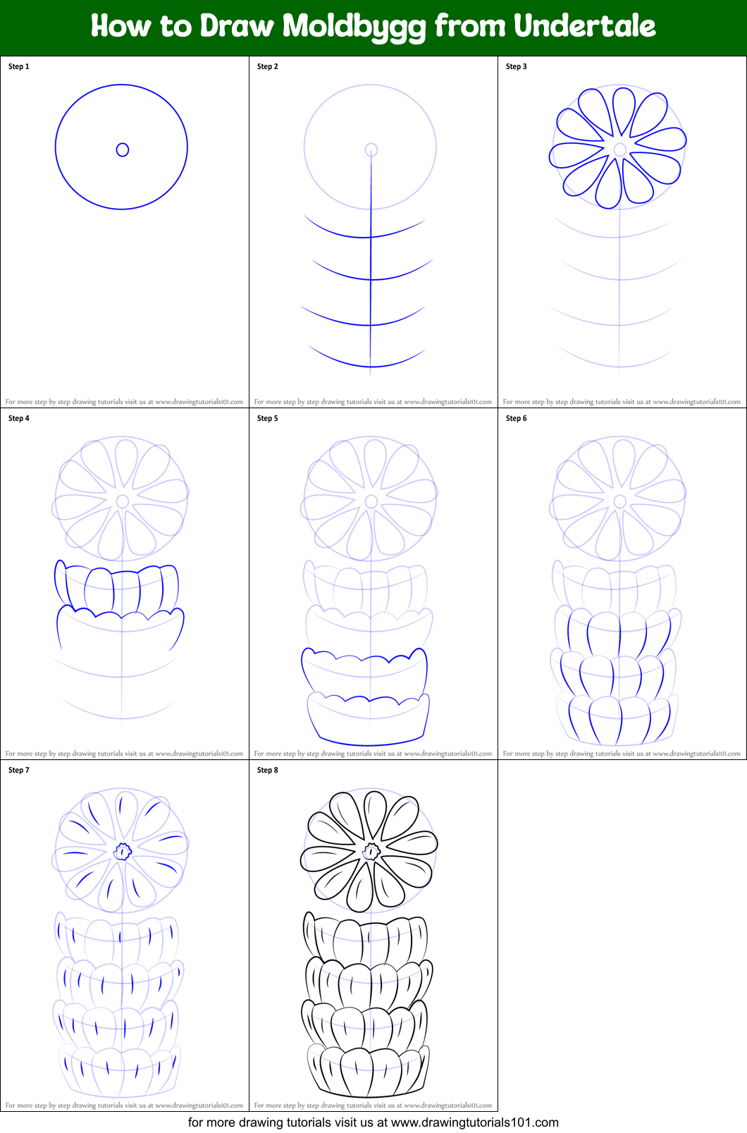 How to Draw Moldbygg from Undertale printable step by step drawing ...