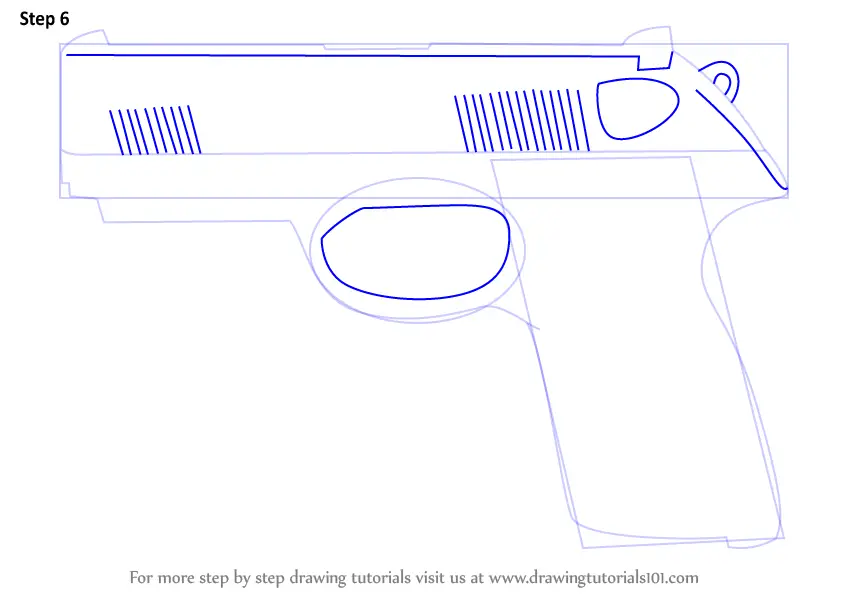 Как нарисовать пистолет видео
