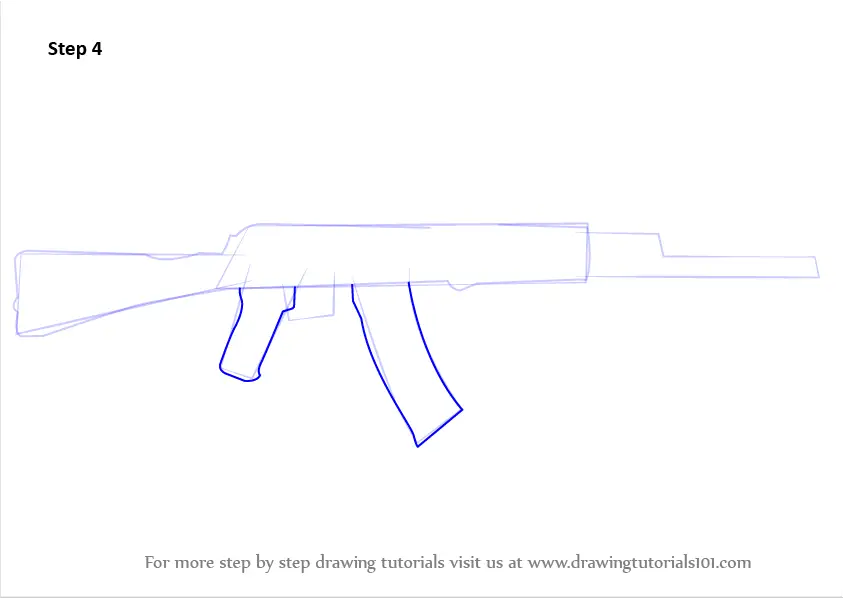 ak 47 drawing outline