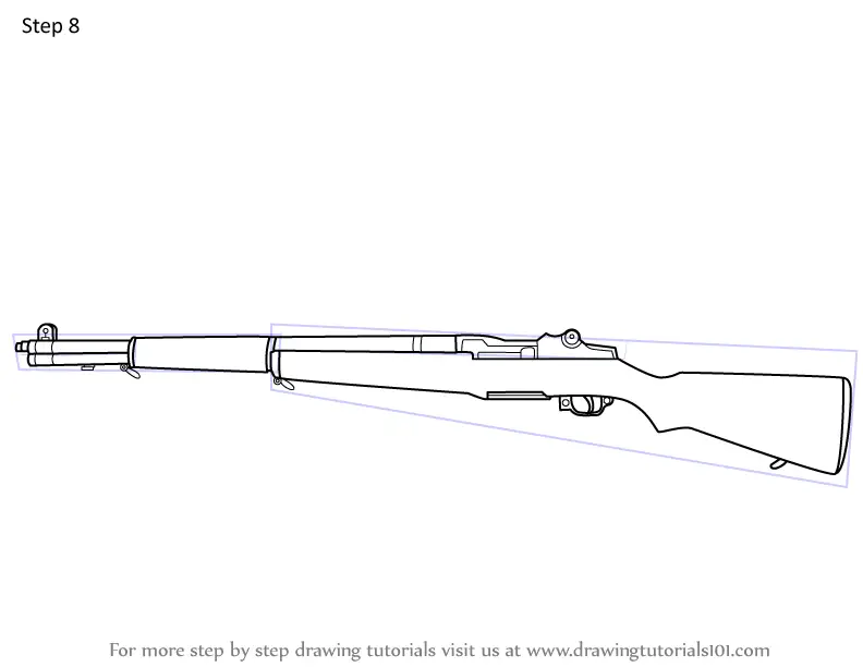Learn How To Draw A M1 Garand Rifle Rifles Step By Step | Free Download ...