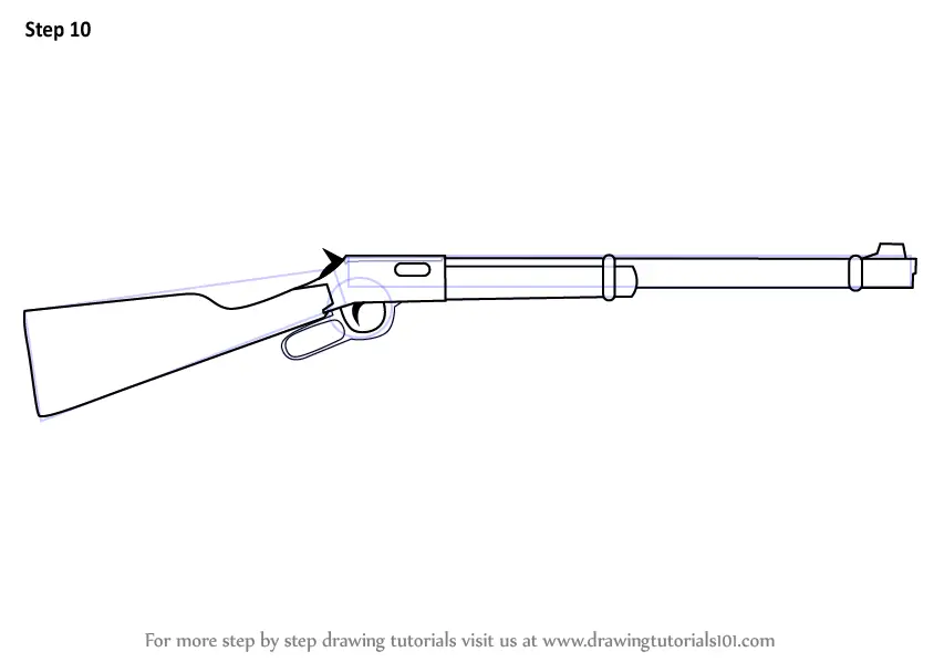 Learn How to Draw a Winchester Rifle (Rifles) Step by Step : Drawing ...