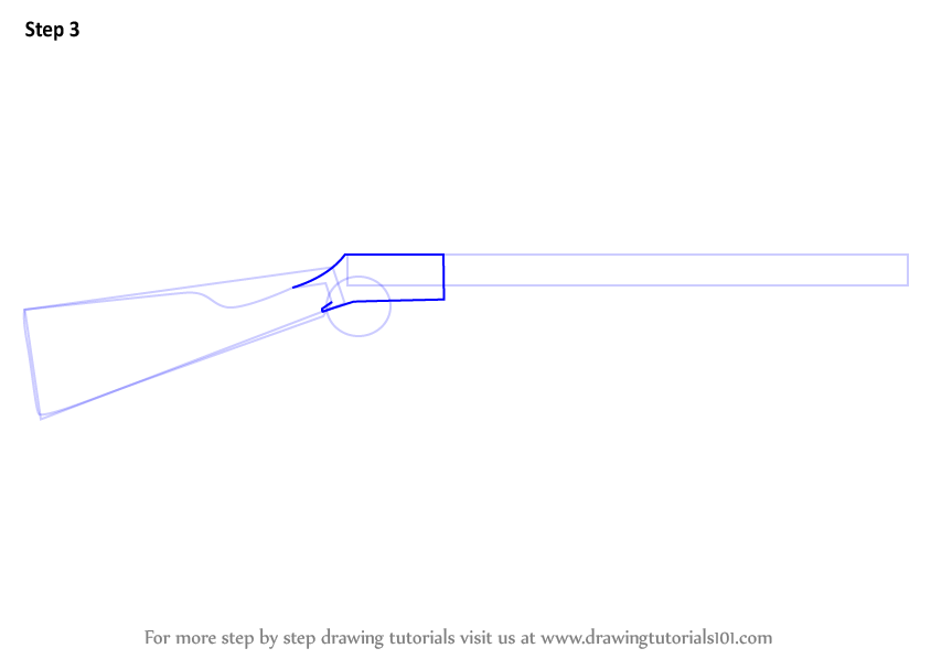 Learn How to Draw a Winchester Rifle (Rifles) Step by Step : Drawing ...