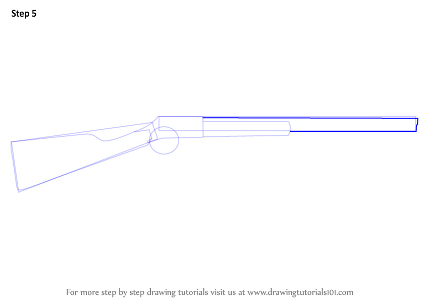 Learn How to Draw a Winchester Rifle (Rifles) Step by Step : Drawing