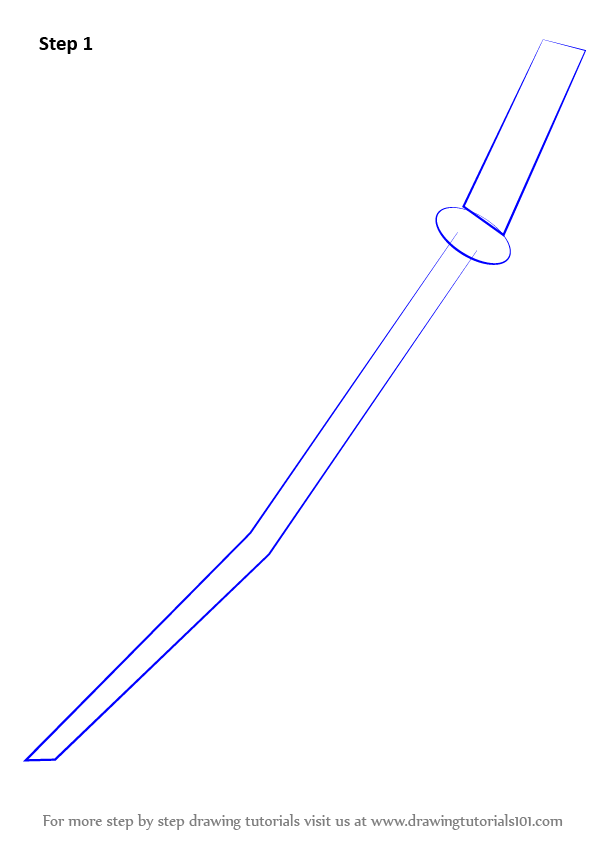 Learn How to Draw a Katana Sword Swords Step by Step  Drawing Tutorials