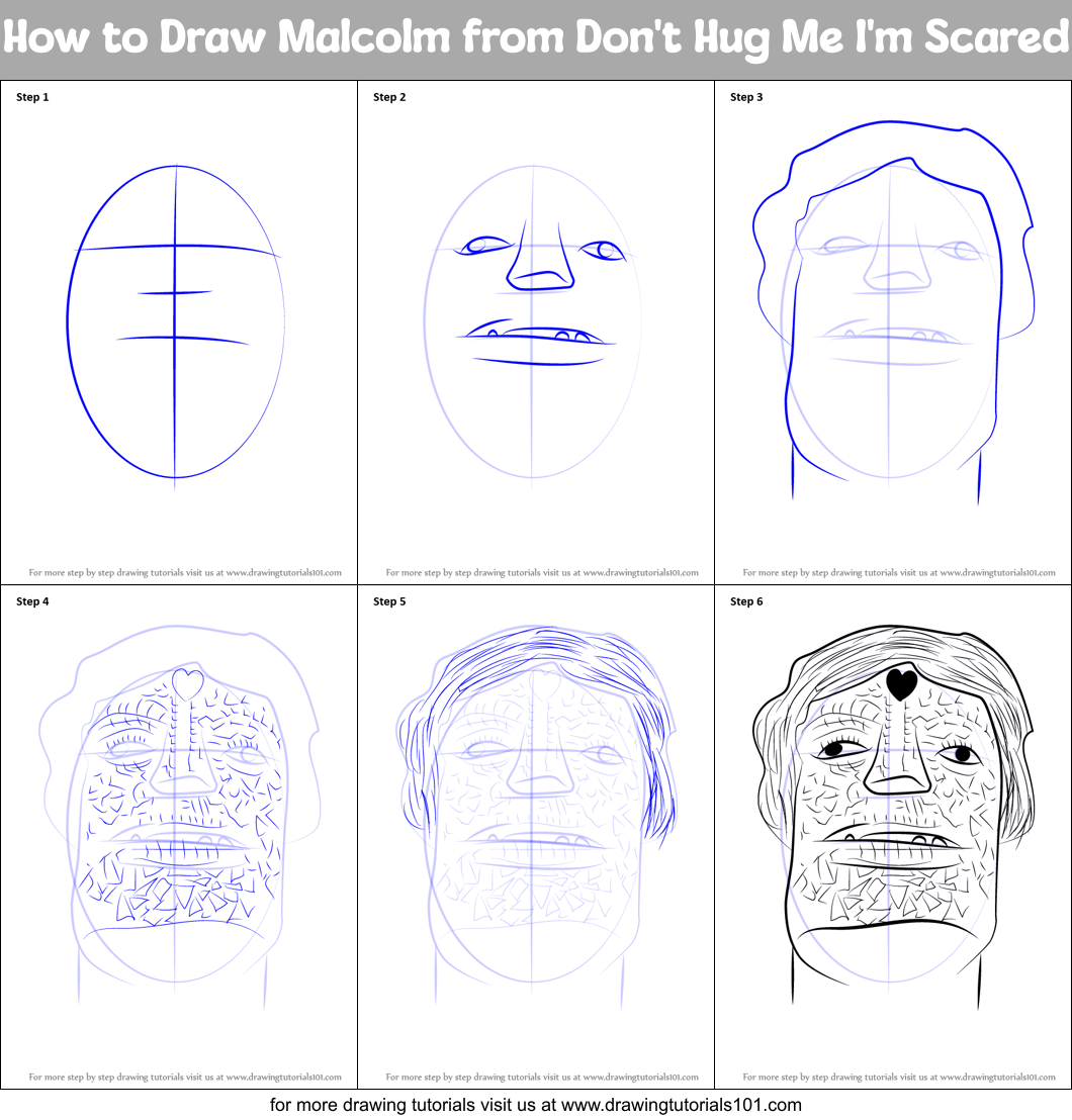 How to Draw Malcolm from Don't Hug Me I'm Scared printable step by step ...